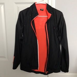 Neon, and gray zip-up windbreaker